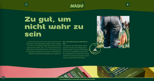 Screenshot der Website NADU Naturdünger