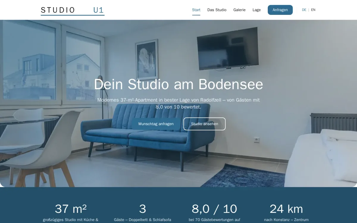Screenshot der Website Studio U1