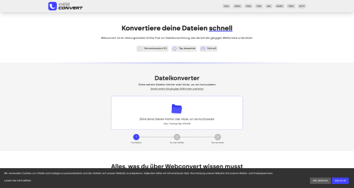 Screenshot der Website Webconvert